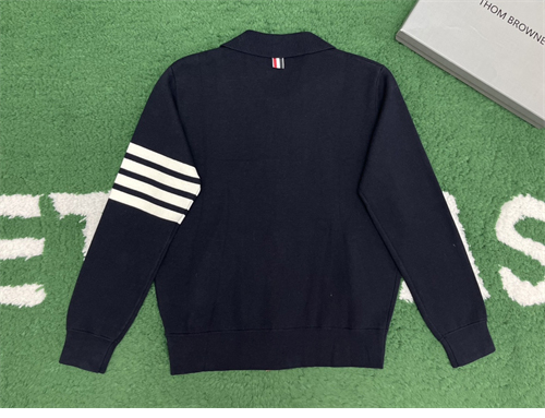 Thom Browne 톰브라운 사선완장 4-Bar 메리노 울 니트 카라 집업 레플리카 5번 이미지 - 의류 | 세미샵 레플리카 사이트