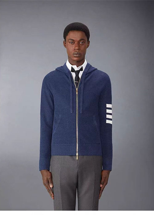 Thom Browne 톰브라운 사선완장 4-Bar 와플 후드 집업 레플리카 3번 이미지 - 의류 | 세미샵 레플리카 사이트