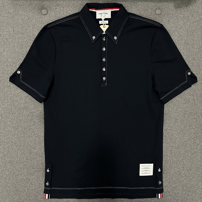 Thom Browne 톰브라운 울 테크 콘트라스트 스티치 폴로 셔츠 레플리카 1번 이미지 - 의류 | 세미샵 레플리카 사이트