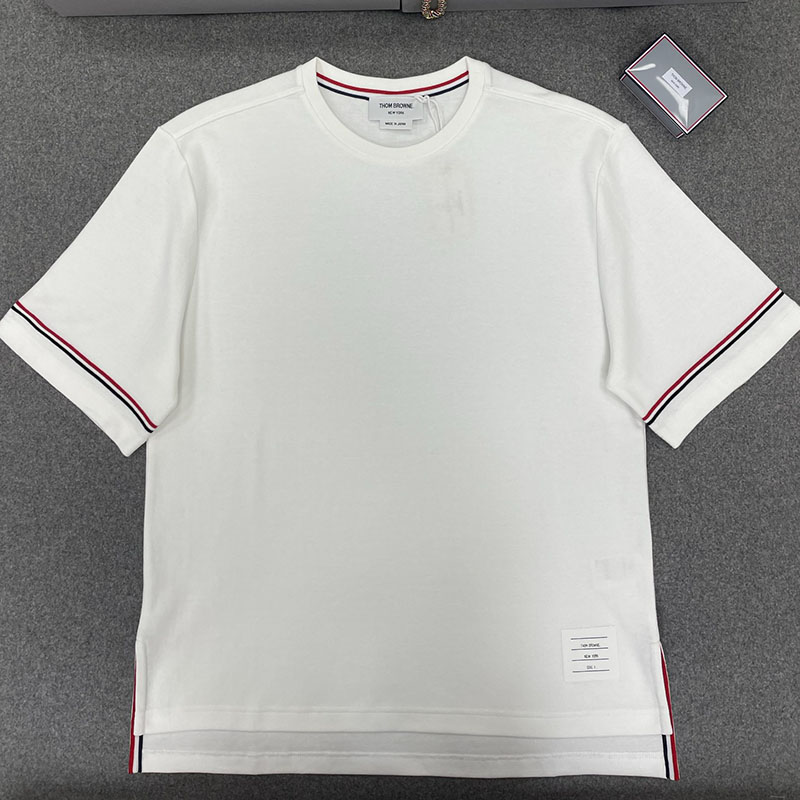 Thom Browne 톰브라운 코튼 럭비 그로그랭 암밴드 티셔츠 레플리카 1번 이미지 - 의류 | 세미샵 레플리카 사이트
