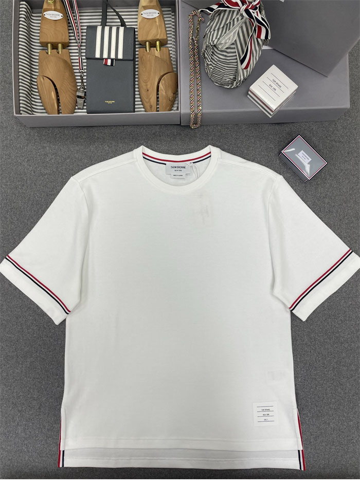 Thom Browne 톰브라운 코튼 럭비 그로그랭 암밴드 티셔츠 레플리카 4번 이미지 - 의류 | 세미샵 레플리카 사이트