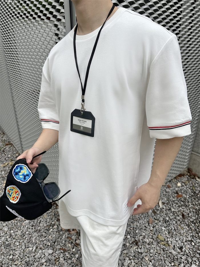 Thom Browne 톰브라운 코튼 럭비 반팔 티셔츠 레플리카 2번 이미지 - 의류 | 세미샵 레플리카 사이트