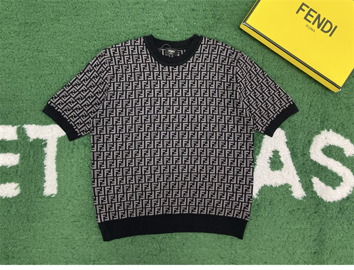 Fendi 펜디 점퍼 페브릭 반팔 니트 스웨터 레플리카 6번 이미지 - 의류 | 세미샵 레플리카 사이트