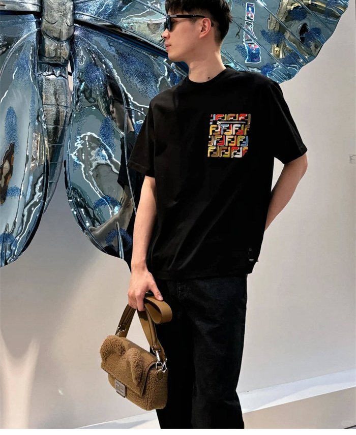 Fendi 펜디 컬러블록 FF 크루넥 반팔 티셔츠 레플리카 4번 이미지 - 의류 | 세미샵 레플리카 사이트