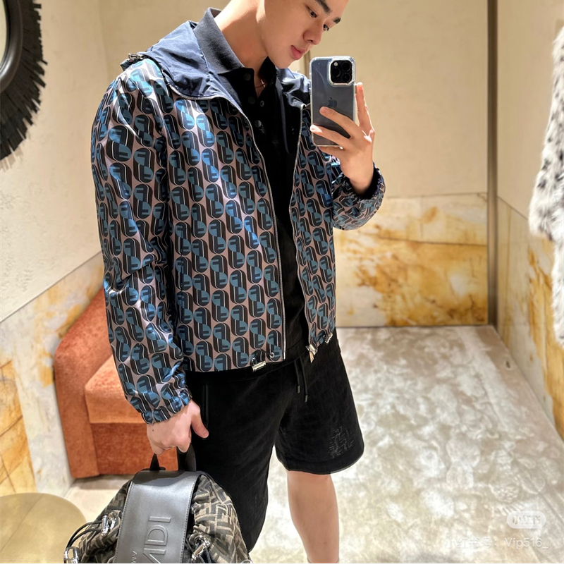 Fendi 펜디 테크니컬 패브릭 블루종 후드 집업 레플리카 4번 이미지 - 의류 | 세미샵 레플리카 사이트