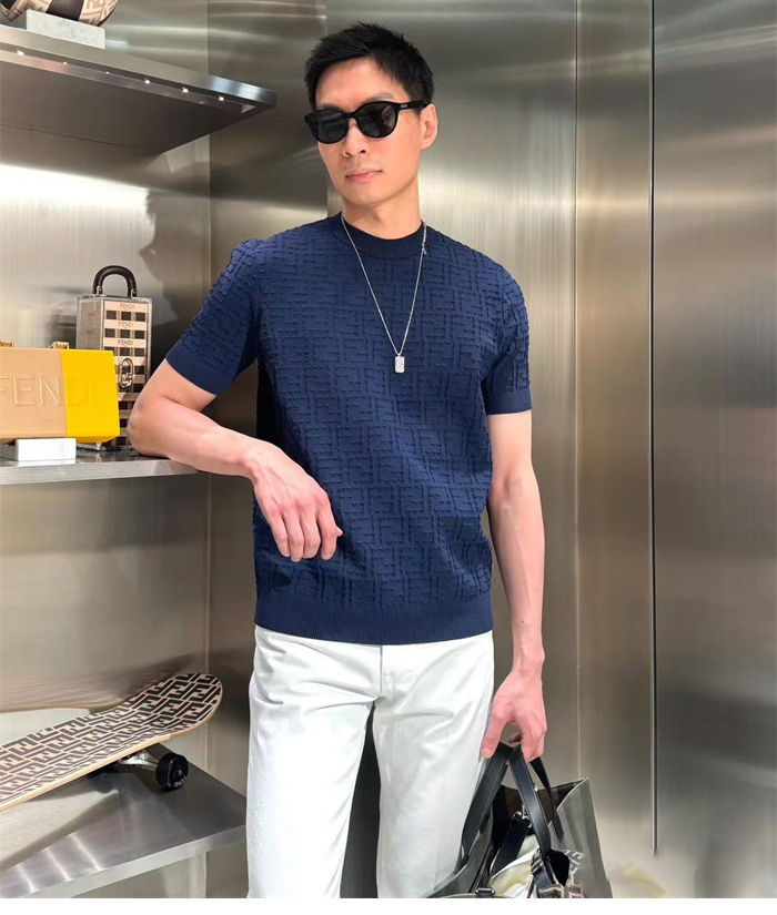 Fendi 펜디 25SS FF 로고 반팔 니트 레플리카 5번 이미지 - 의류 | 세미샵 레플리카 사이트