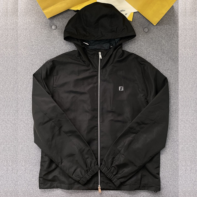 Fendi 펜디 FF 로고 메탈 테크니컬 패브릭 블루종 자켓 레플리카 1번 이미지 - 의류 | 세미샵 레플리카 사이트