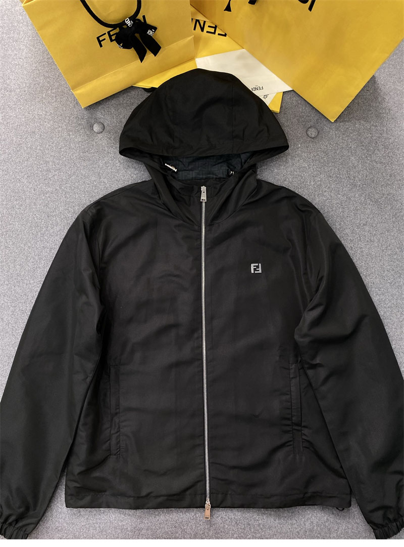 Fendi 펜디 FF 로고 메탈 테크니컬 패브릭 블루종 자켓 레플리카 4번 이미지 - 의류 | 세미샵 레플리카 사이트