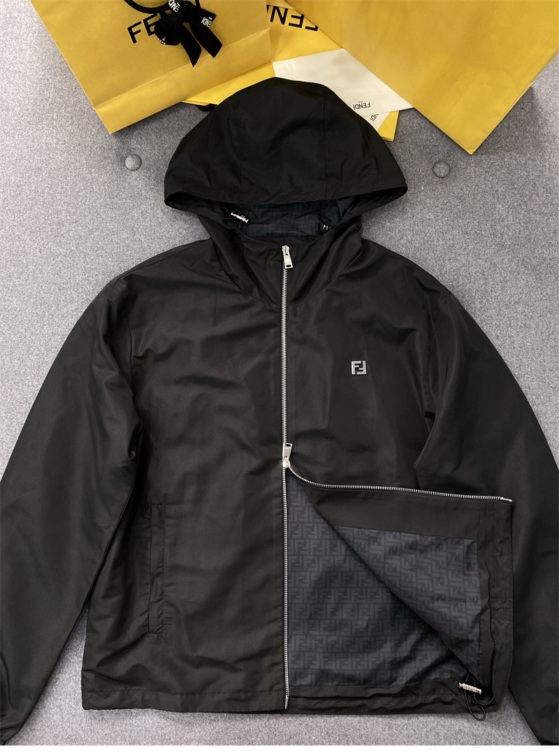 Fendi 펜디 FF 로고 메탈 테크니컬 패브릭 블루종 자켓 레플리카 8번 이미지 - 의류 | 세미샵 레플리카 사이트