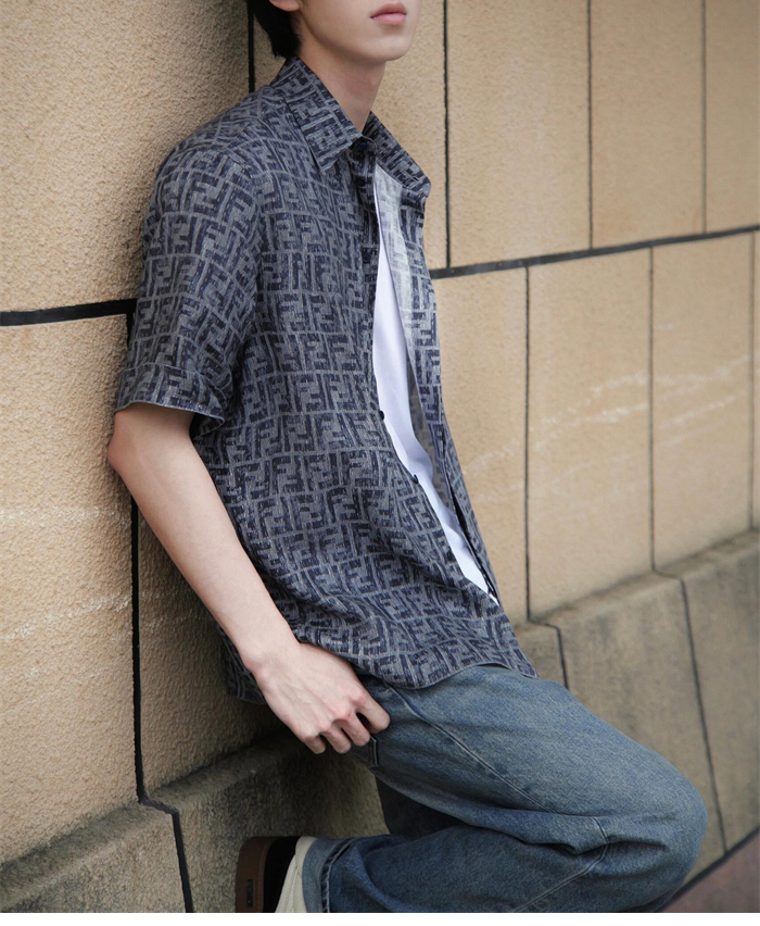 Fendi 펜디 FF 자카드 숏 데님 셔츠 레플리카 3번 이미지 - 의류 | 세미샵 레플리카 사이트