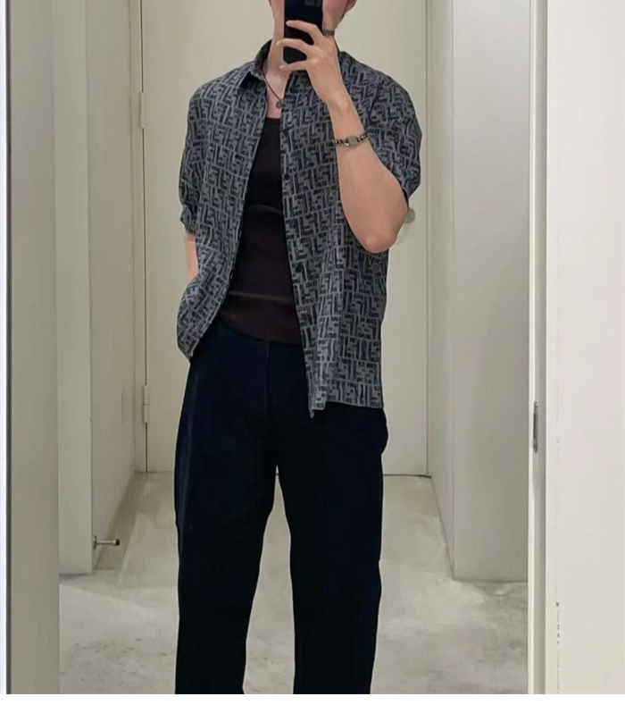 Fendi 펜디 FF 자카드 숏 데님 셔츠 레플리카 4번 이미지 - 의류 | 세미샵 레플리카 사이트