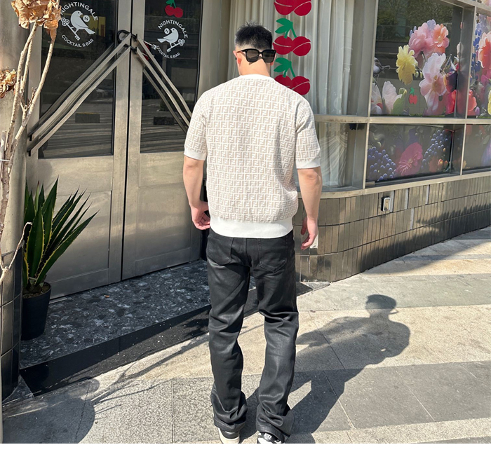 Fendi 펜디 FF 점퍼 페브릭 반팔 스웨트 니트 레플리카 4번 이미지 - 의류 | 세미샵 레플리카 사이트