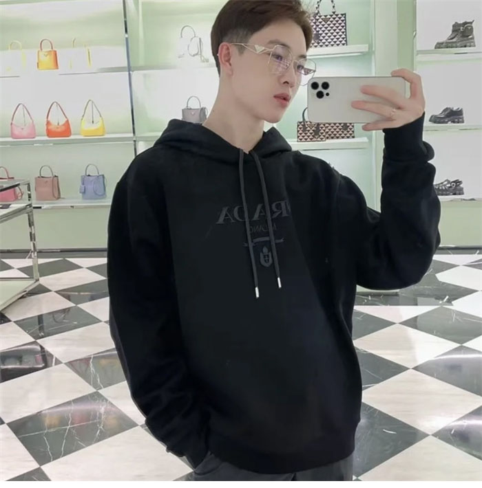 프라다 프라다 로고 자수 코튼 후디 레플리카 21번 이미지 - 의류 | 세미샵 레플리카 사이트