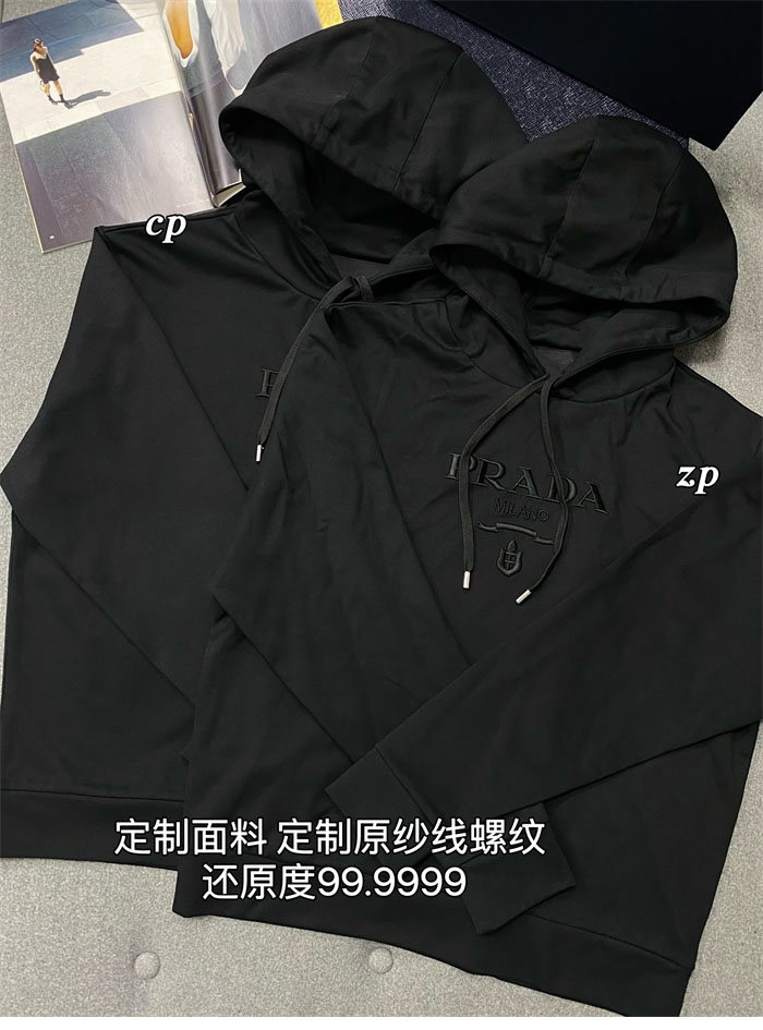프라다 프라다 로고 자수 코튼 후디 레플리카 19번 이미지 - 의류 | 세미샵 레플리카 사이트