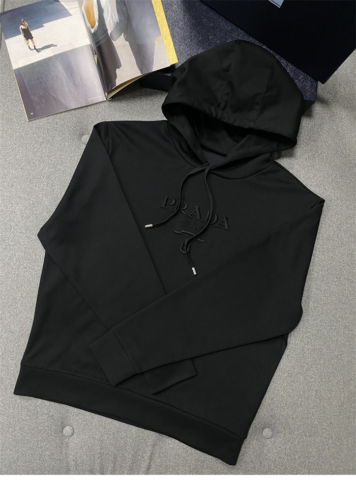 P R A D A 프라다 로고 자수 코튼 후디 레플리카 7번 이미지 - 의류 | 세미샵 레플리카 사이트