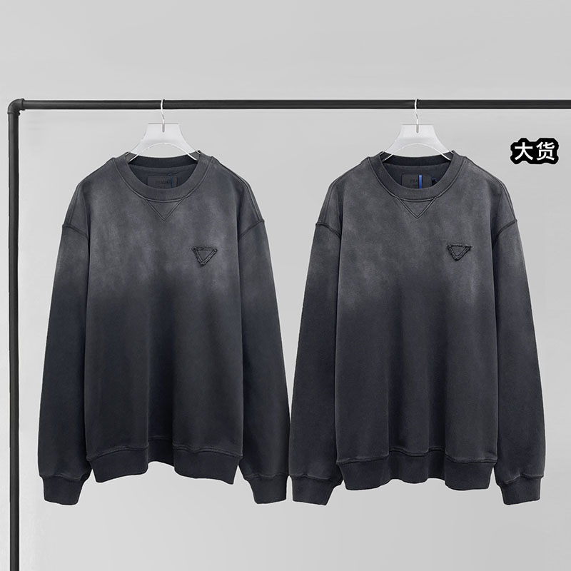 P R A D A 프라다 오버사이즈 가먼트 다이 코튼 스웨트셔츠 레플리카 1번 이미지 - 의류 | 세미샵 레플리카 사이트