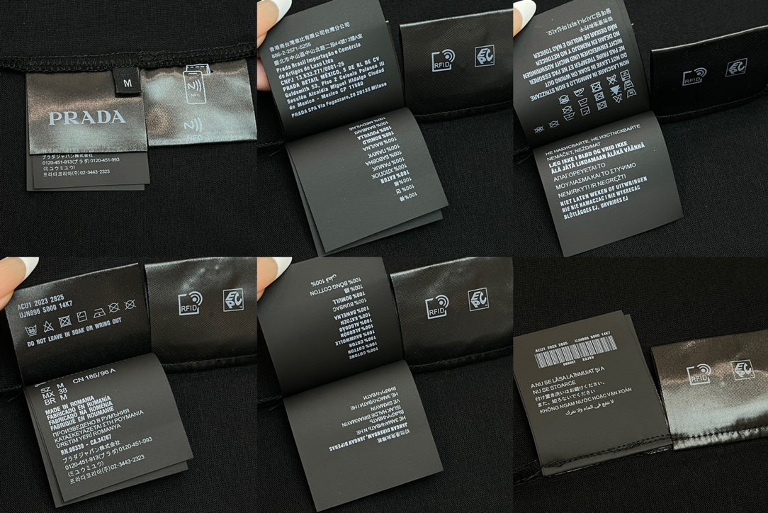 P R A D A 프라다 입체 프린티드 레터링 로고 박시 반팔 티셔츠 “2COLOR” 레플리카 13번 이미지 - 의류 | 세미샵 레플리카 사이트