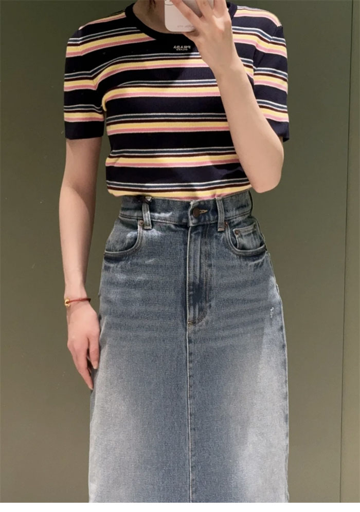 P R A D A 프라다 코튼 크루넥 스웨터 반팔 레플리카 4번 이미지 - 의류 | 세미샵 레플리카 사이트