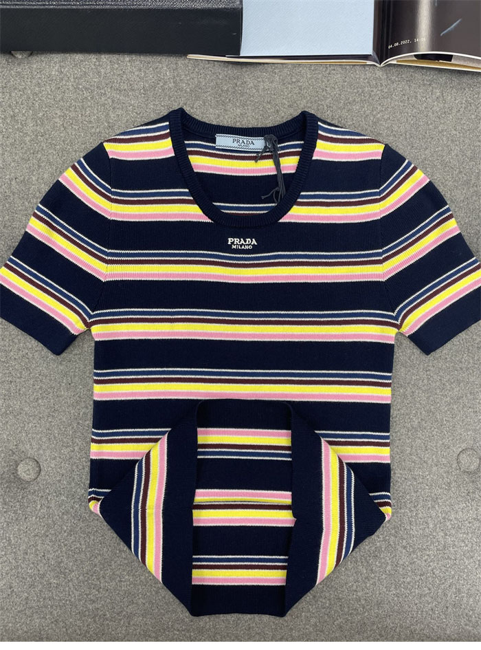 P R A D A 프라다 코튼 크루넥 스웨터 반팔 레플리카 8번 이미지 - 의류 | 세미샵 레플리카 사이트