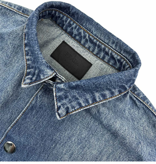 P R A D A 프라다 트라이앵글 로고 데님 셔츠 레플리카 8번 이미지 - 의류 | 세미샵 레플리카 사이트