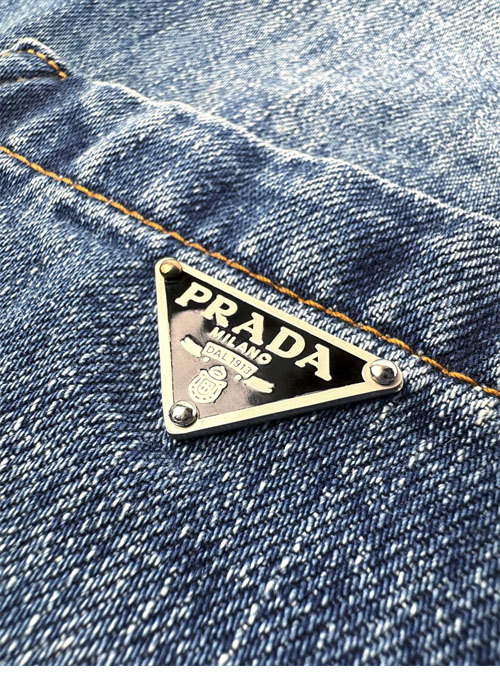 P R A D A 프라다 트라이앵글 로고 데님 셔츠 레플리카 12번 이미지 - 의류 | 세미샵 레플리카 사이트