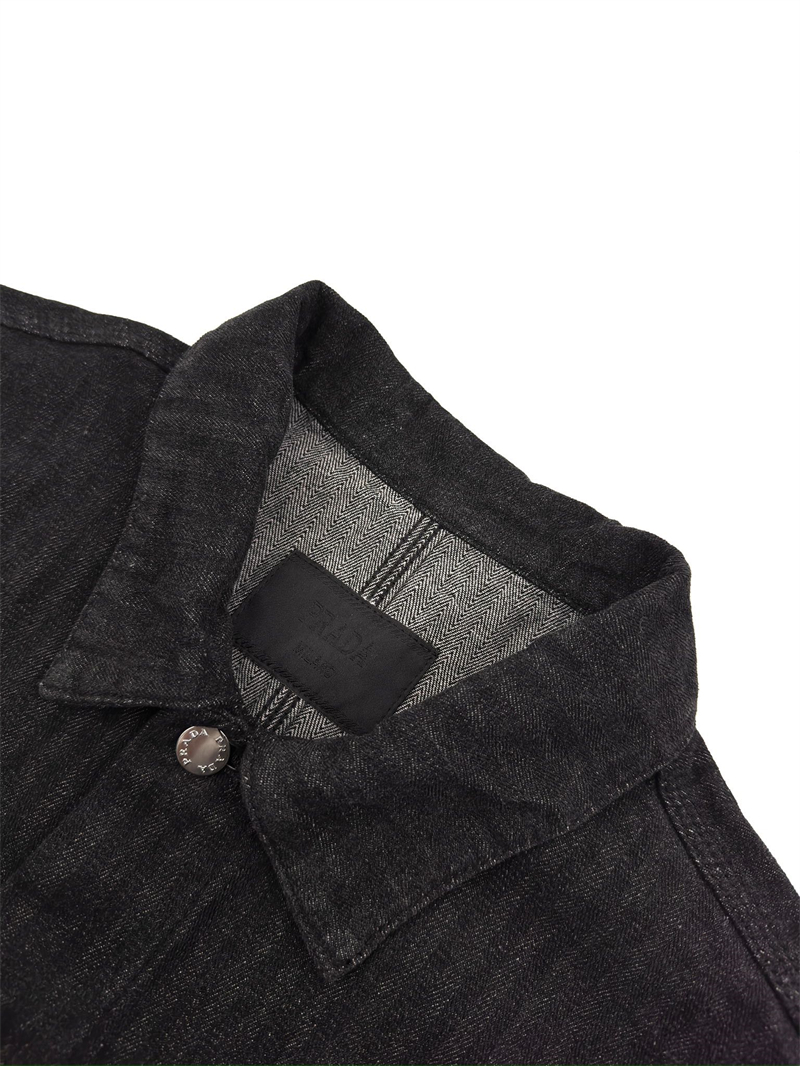 P R A D A 프라다 트라이앵글 로고 쉐브론 데님 블루종 자켓 레플리카 6번 이미지 - 의류 | 세미샵 레플리카 사이트