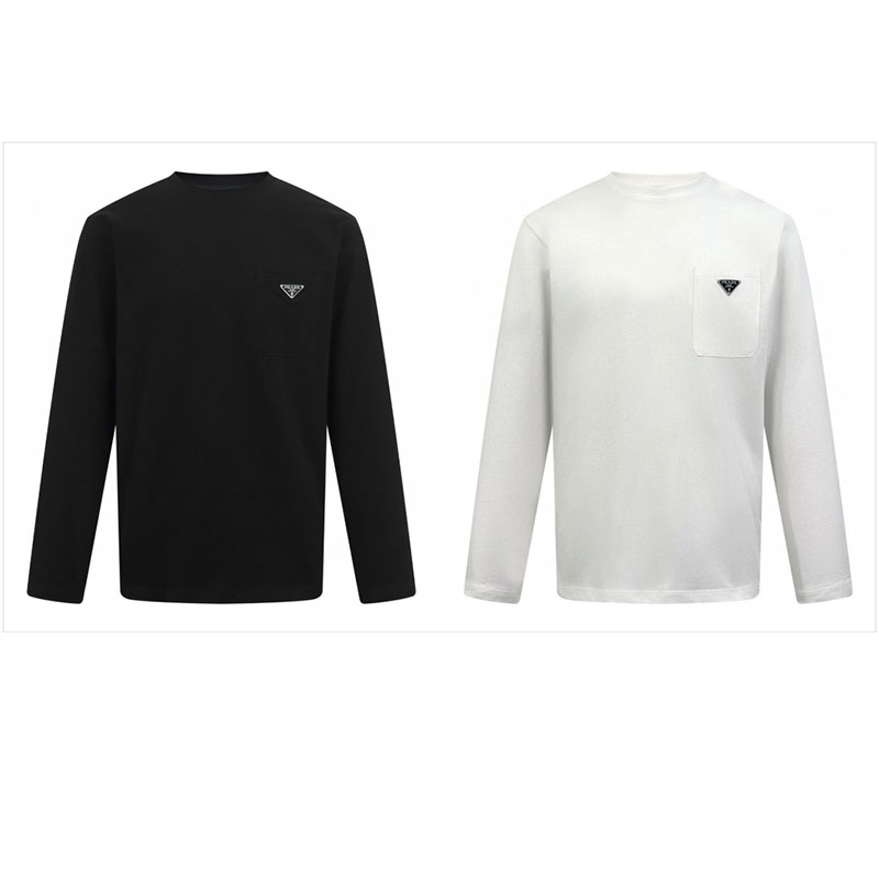 P R A D A 프라다 트라이앵글 로고 저지 긴팔 티셔츠 레플리카 1번 이미지 - 의류 | 세미샵 레플리카 사이트