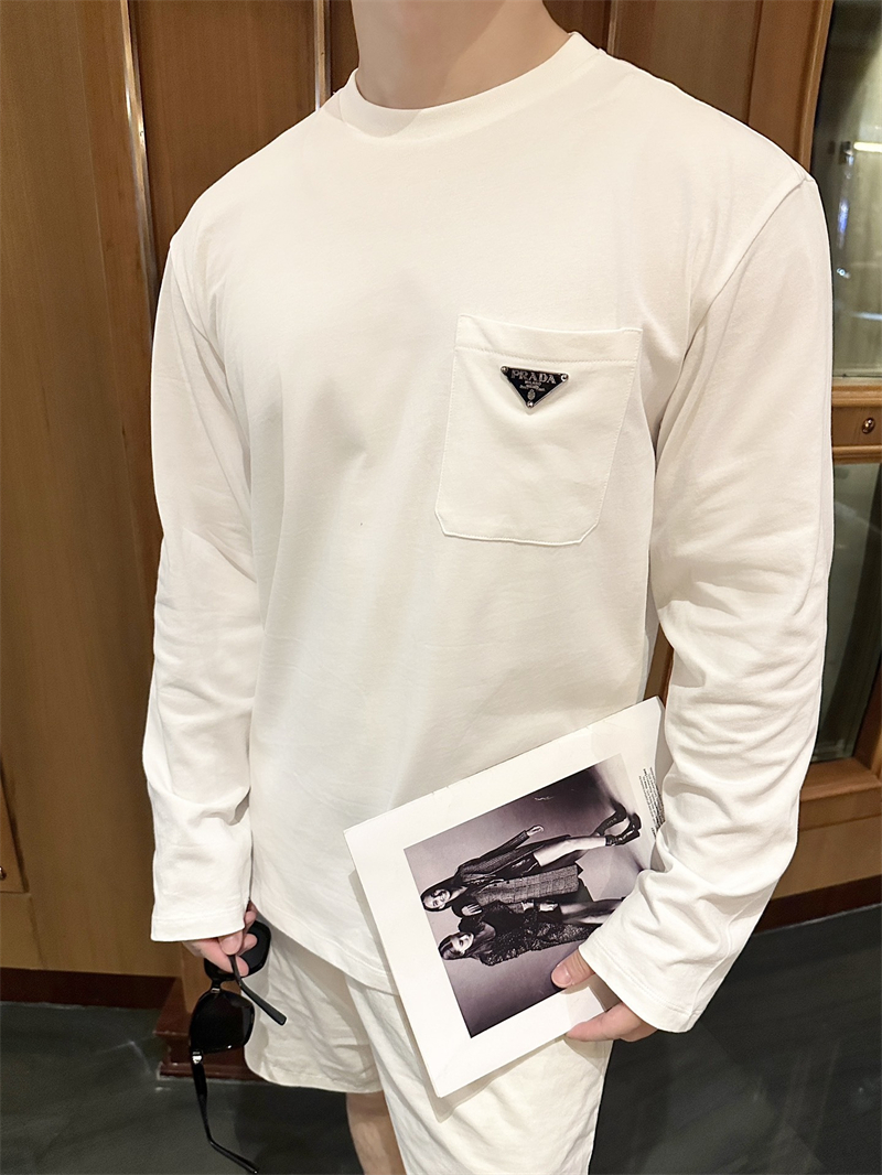 P R A D A 프라다 트라이앵글 로고 저지 긴팔 티셔츠 레플리카 4번 이미지 - 의류 | 세미샵 레플리카 사이트