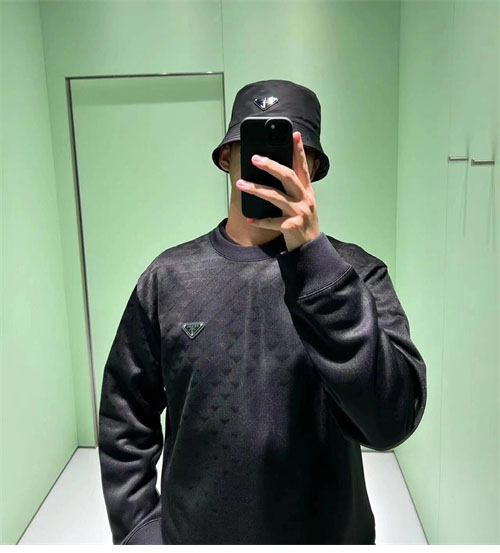 P R A D A 프라다 트라이앵글 로고 테크니컬 코튼 스웨트셔츠 맨투맨 레플리카 13번 이미지 - 의류 | 세미샵 레플리카 사이트