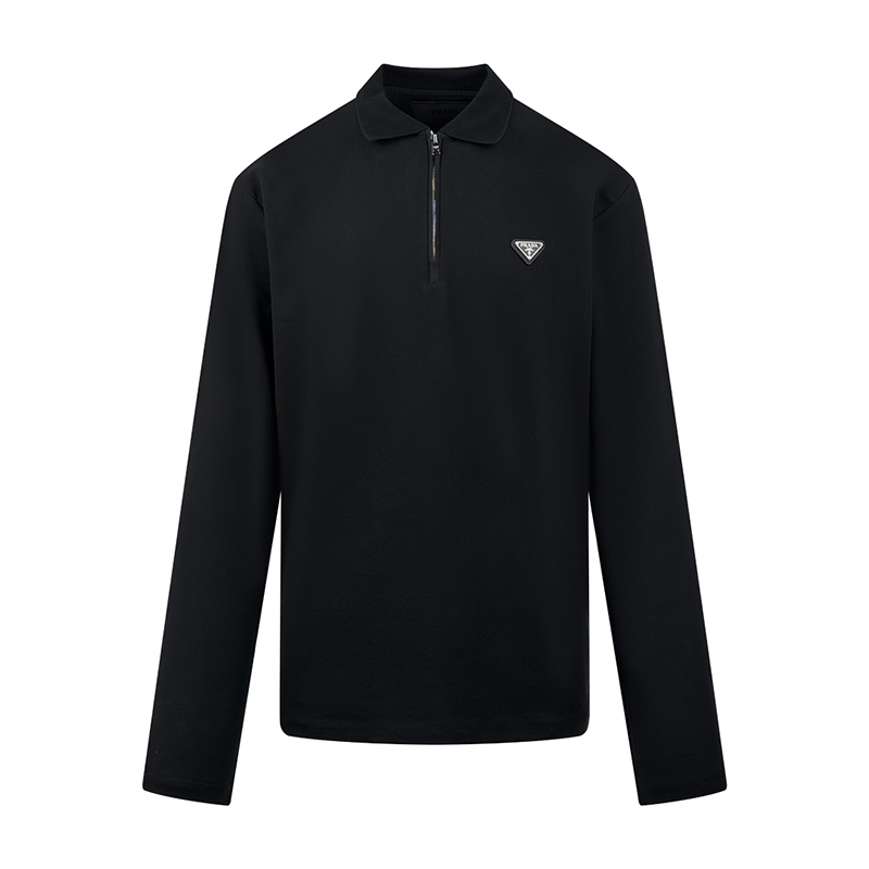 P R A D A 프라다 트라이앵글 로고 피케 폴로 저지 긴팔 티셔츠 레플리카 1번 이미지 - 의류 | 세미샵 레플리카 사이트