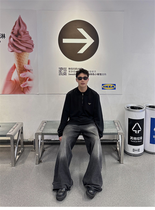 P R A D A 프라다 트라이앵글 로고 피케 폴로 저지 긴팔 티셔츠 레플리카 5번 이미지 - 의류 | 세미샵 레플리카 사이트