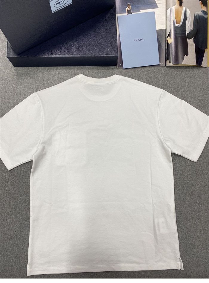 P R A D A 프라다 포켓 트라이앵글 반팔 티셔츠 화이트 레플리카 13번 이미지 - 의류 | 세미샵 레플리카 사이트