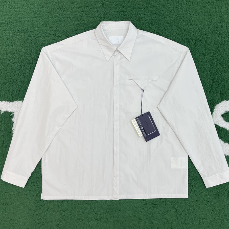 P R A D A 프라다 24FW 나일론 삼각 스냅 셔츠 재킷 레플리카 1번 이미지 - 의류 | 세미샵 레플리카 사이트