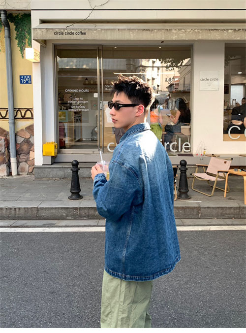 P R A D A 프라다 24SS 트라이앵글 로고 포켓 워싱 데님 셔츠 레플리카 19번 이미지 - 의류 | 세미샵 레플리카 사이트