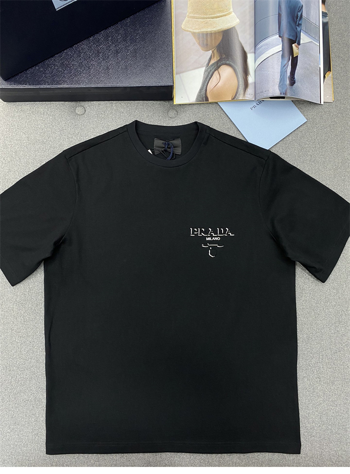 P R A D A 프라다 3D 로고 리브 니트 오버사이즈 코튼 티셔츠 레플리카 6번 이미지 - 의류 | 세미샵 레플리카 사이트