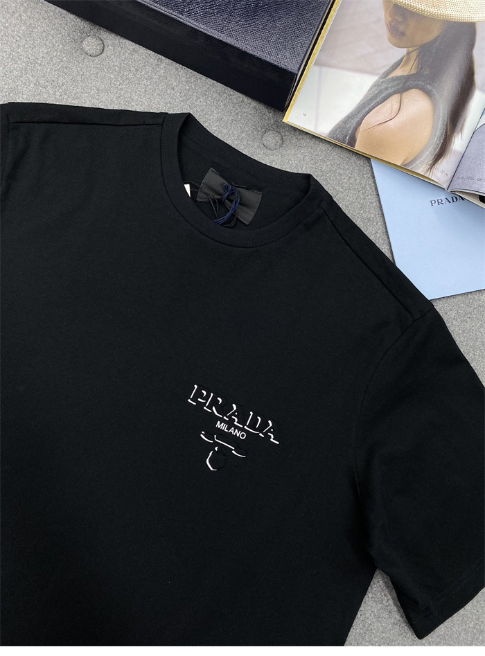 P R A D A 프라다 3D 로고 리브 니트 오버사이즈 코튼 티셔츠 레플리카 9번 이미지 - 의류 | 세미샵 레플리카 사이트