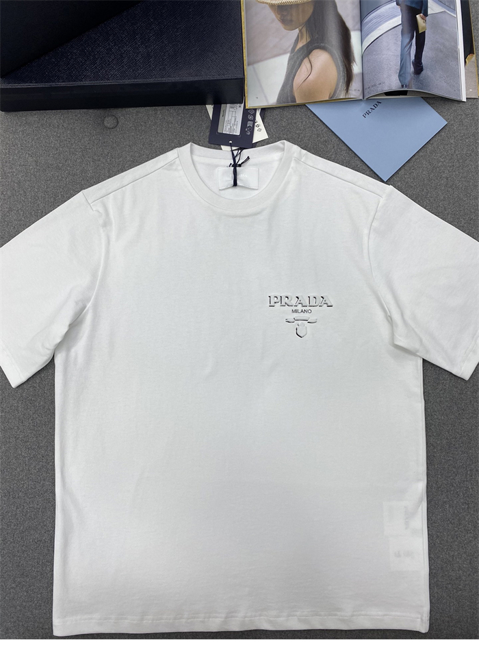 P R A D A 프라다 3D 로고 리브 니트 오버사이즈 코튼 티셔츠 레플리카 15번 이미지 - 의류 | 세미샵 레플리카 사이트