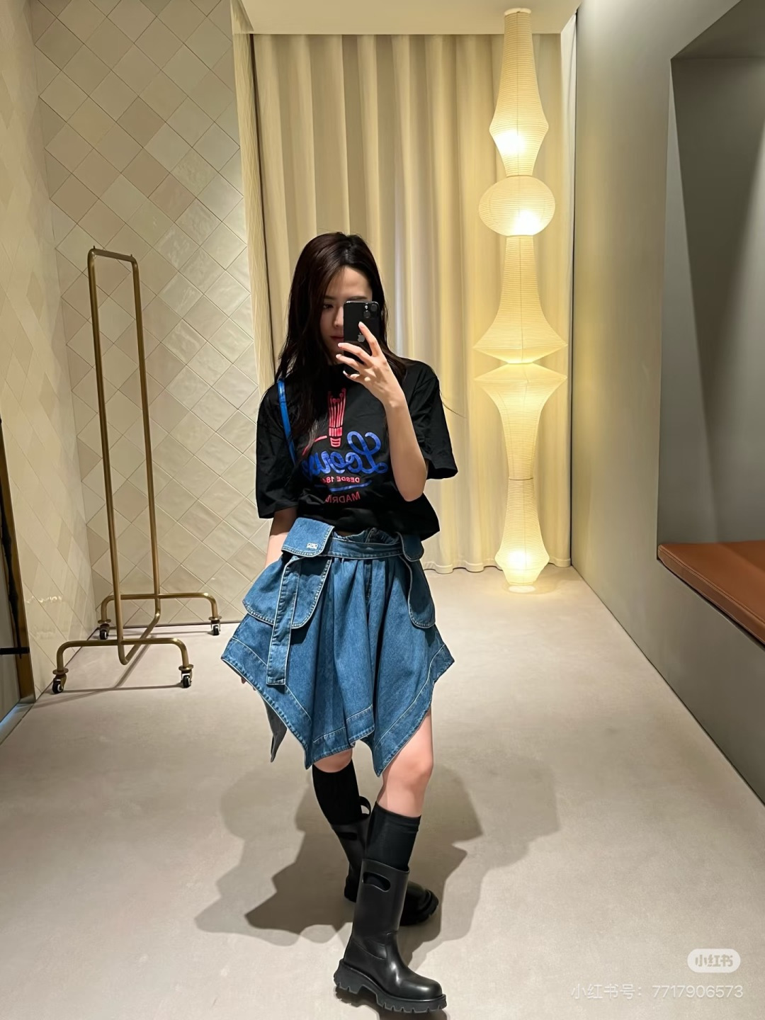 로에베 디컨스트럭티드 데님 아나그램 스커트 10번 이미지