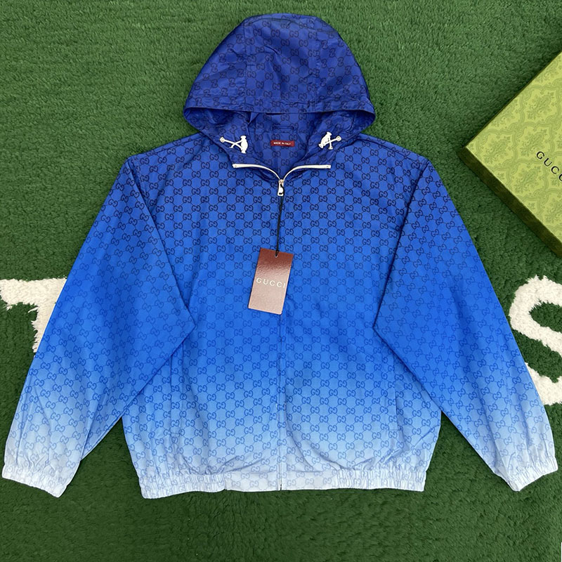 구찌 GG 모티브 그라데이션 테크니컬 포플린 지퍼 자켓