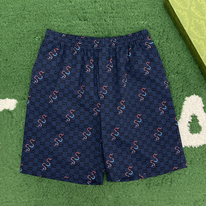 구찌 GG 스네이크 올오버 프린트 코튼 립스톱 반바지