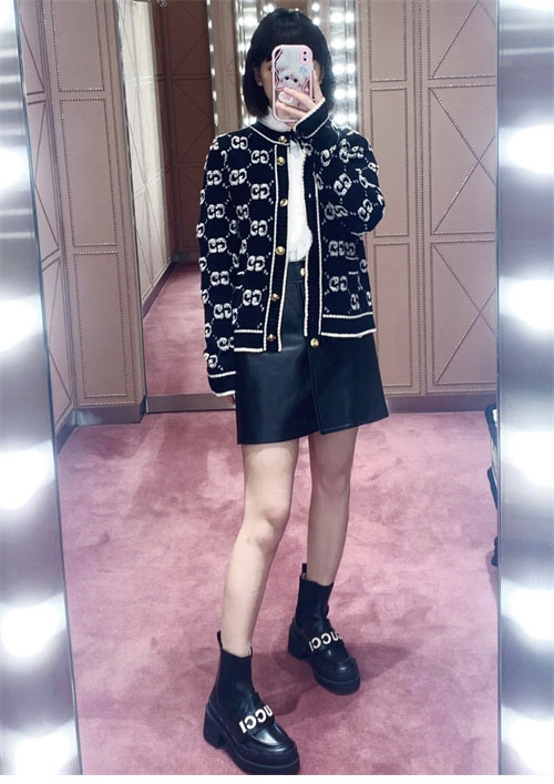 Gucci 구찌 GG 울 부클레 자카드 크루넥 가디건 레플리카 4번 이미지 - 의류 | 세미샵 레플리카 사이트