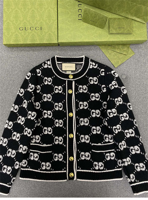 Gucci 구찌 GG 울 부클레 자카드 크루넥 가디건 레플리카 8번 이미지 - 의류 | 세미샵 레플리카 사이트