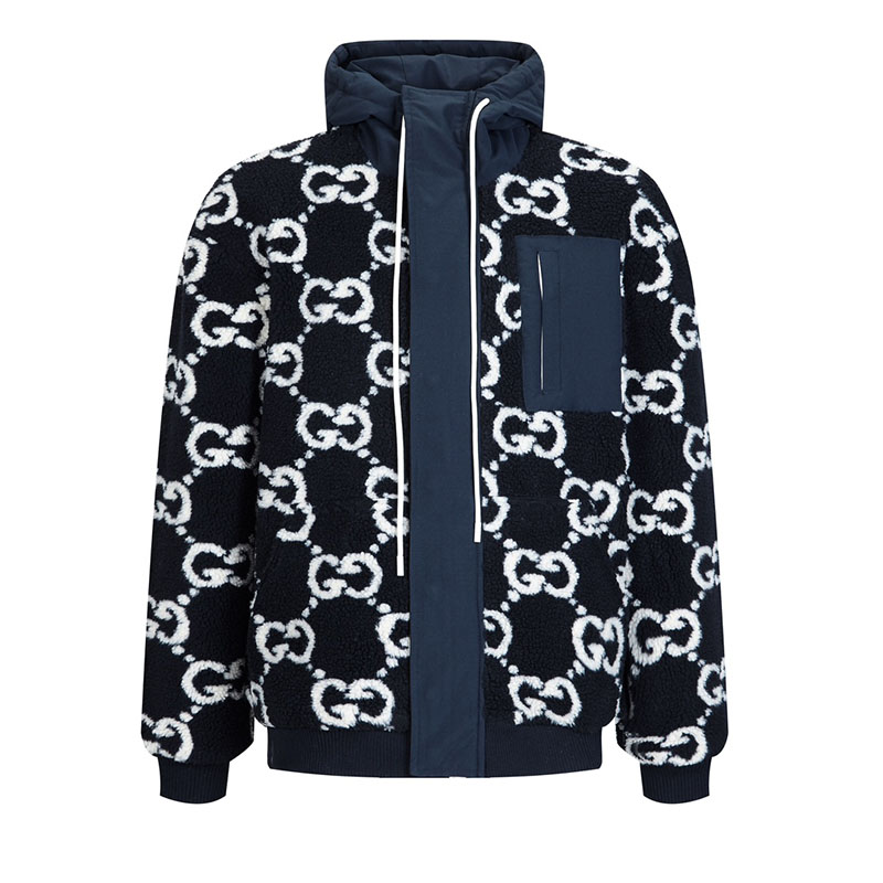 구찌 GG 퍼지 패브릭 자카드 후리스 자켓