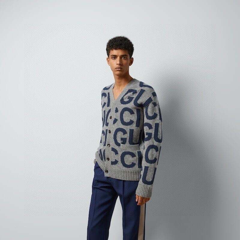 Gucci 구찌 GG로고 올오버 자카드 V넥 가디건 레플리카 5번 이미지 - 의류 | 세미샵 레플리카 사이트