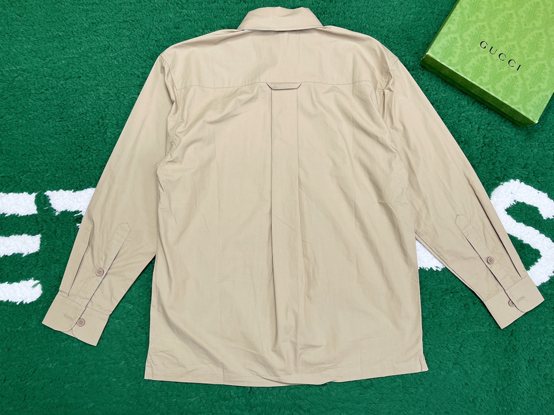Gucci 구찌 MADE IN ITALY 자수 헤비 코튼 포플린 셔츠 레플리카 6번 이미지 - 의류 | 세미샵 레플리카 사이트