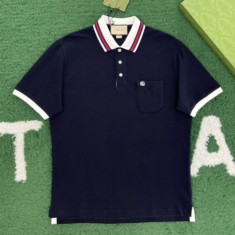 구찌 더블 G 코튼 피케 폴로 티셔츠