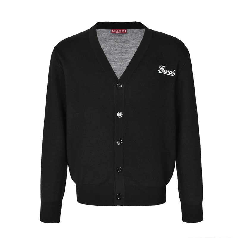구찌 로고 자수 V넥 클래식 가디건