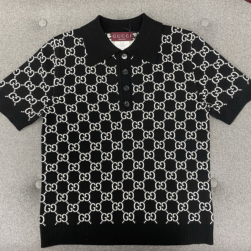 구찌 리버서블 GG 울 자카드 폴로 셔츠