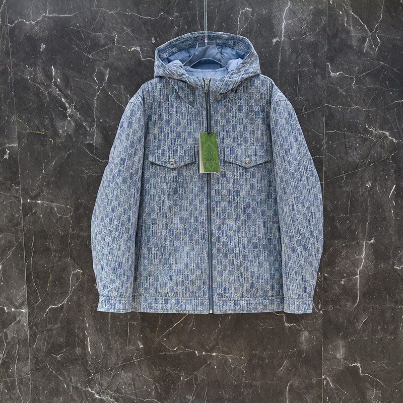 Gucci 디올 오블리크 자카드 데님 후드 다운 자켓 레플리카 1번 이미지 - 의류 | 세미샵 레플리카 사이트