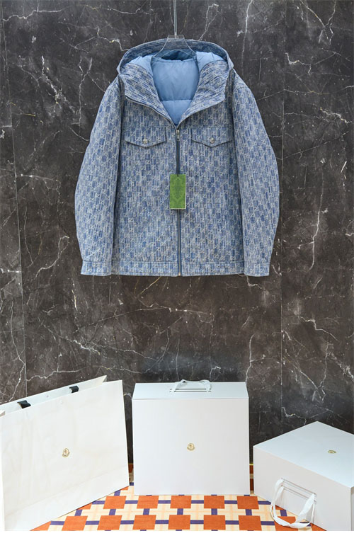 Gucci 디올 오블리크 자카드 데님 후드 다운 자켓 레플리카 4번 이미지 - 의류 | 세미샵 레플리카 사이트